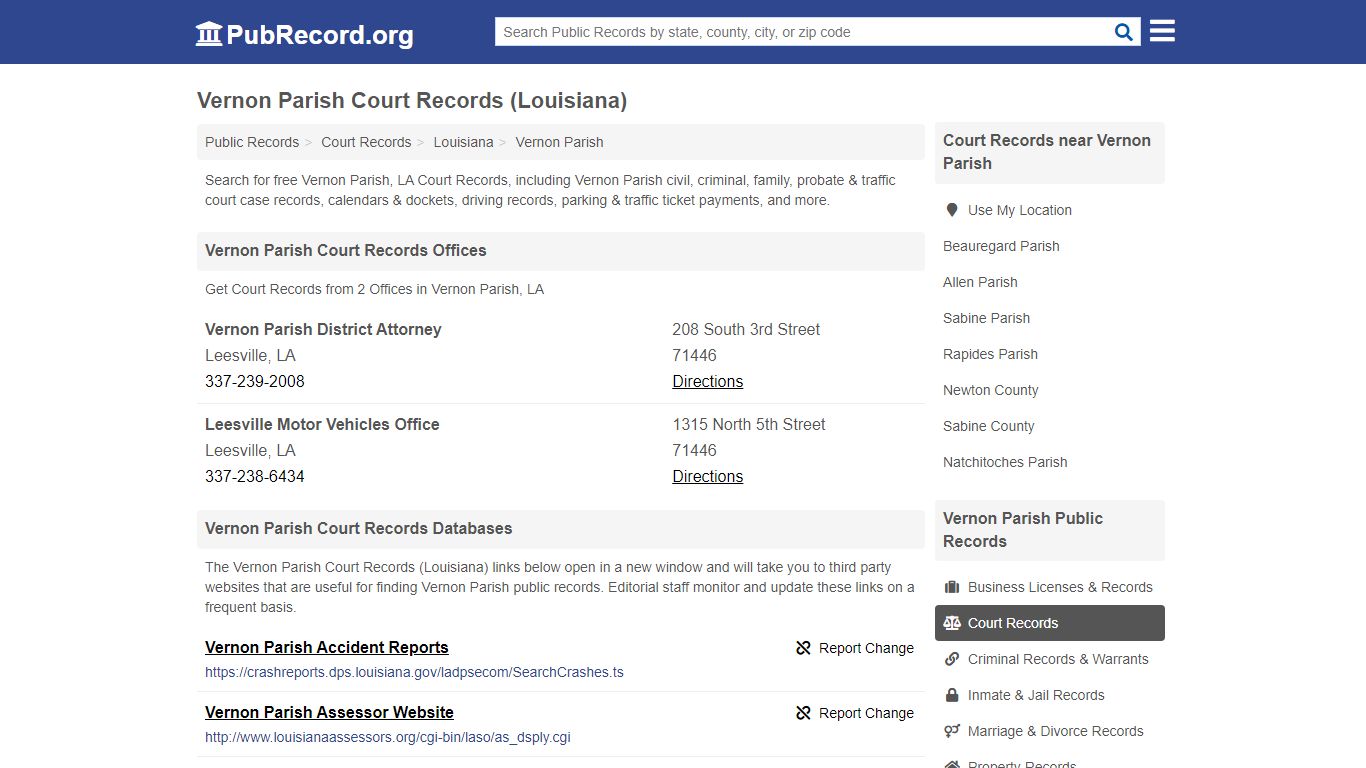 Free Vernon Parish Court Records (Louisiana Court Records)